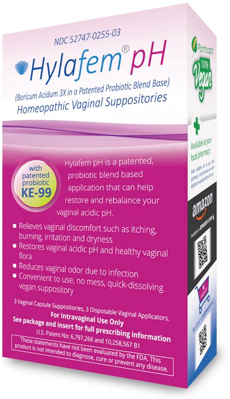 Hylafem pH is supplied in a clear natural plantcap capsule in three (3) individual foil packets of one (1) capsule each, NDC # 52747-0255-03 with three (3) disposable vaginal applicators in each carton. Avoid sunlight and store unopened pouches at 15˚ to 30˚ C (59˚ to 86˚ F). 