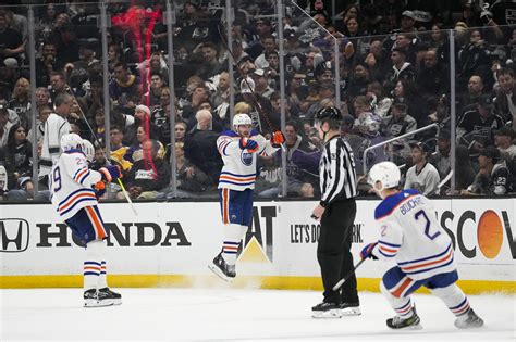 Hyman scores in OT as Oilers beat Kings 5-4 to even series
