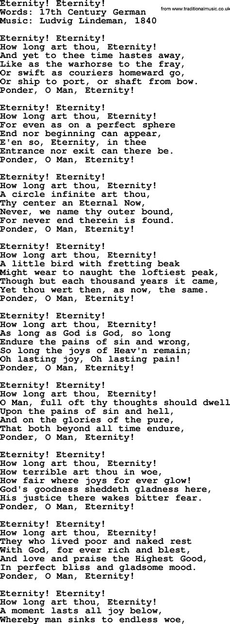 Hymn: Eternity! Eternity