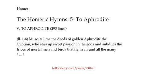 Hymn 5 to Aphrodite, To Aphrodite - Perseus Project