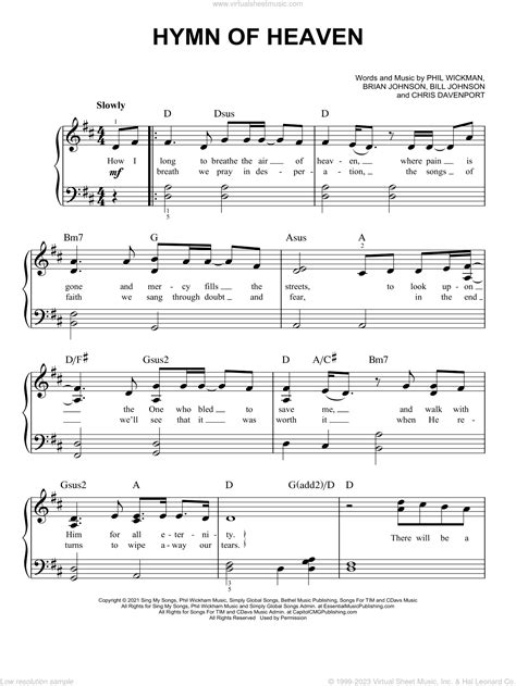 Hymn Of Heaven Lyrics in PDF format