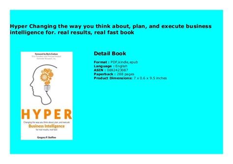 Download Hyper Changing The Way You Think About Plan And Execute Business Intelligence For Real Results Real Fast By Gregory P Steffine