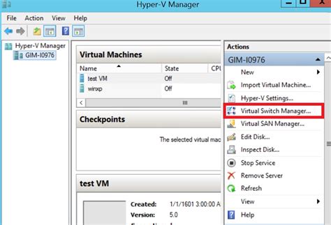 Hyper-v manager