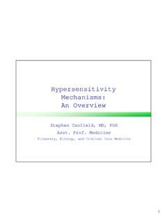 Hypersensitivity Mechanisms: An Overview - Columbia University