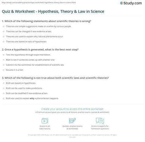 Hypotheses theories and laws edgenuity answers. © Edgenuity, Inc. 4 Instruction Hypotheses, Laws, and Theories 5 Slide How Scientists Work with a Hypothesis • Make a hypothesis: • Attempt to explain an ... 