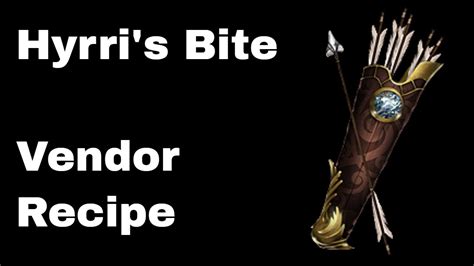 Hyrris bite recipe. 3.17.0 Hotfix 1. The Map Device now indicates if you can't use it (due to not being the party leader) prior to you putting a map in. Fixed a bug where the Hyrri's Bite Vendor Recipe did not work with its new item base type. Fixed a bug with the Gem and Flask Stash Tabs where newly-inserted flasks could not have price notes set. 