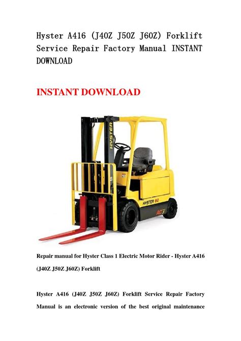 Hyster 50 lift truck operating manual. - Online repair manual for 2008 range rover lr2.