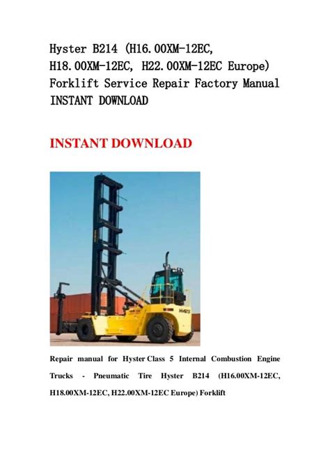 Hyster b214 h16 00xm 12ec h18 00xm 12ec h22 00xm 12ec europe forklift service repair factory manual instant. - Sceattas an illustrated guide anglo saxon coins and icons.