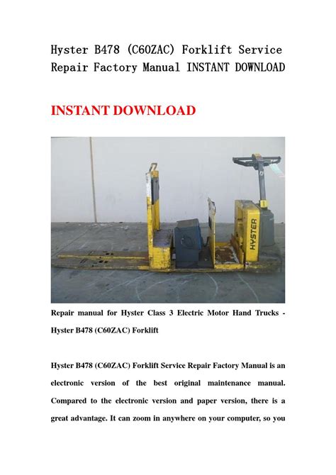 Hyster b478 c60zac forklift service repair factory manual instant download. - Antique trader stoneware and blue white pottery price guide by kyle husfloen.