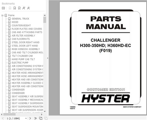 Hyster challenger f019 h300 360hd h360hd ec forklift service repair manual parts manual. - Piccola guida di san clemente roma.