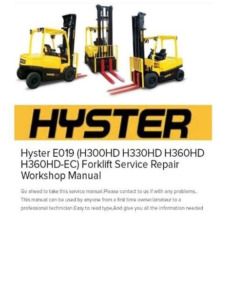 Hyster challenger h300hd h330hd h360hd h360hd ec forklift service repair manual parts manual e019. - Transform your body for good a guide on how to transform your body written by someone whos done it.