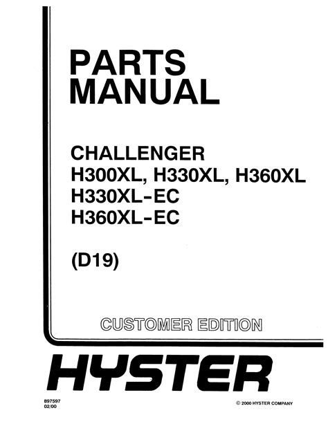 Hyster challenger h300xl h360xl h330xl ec h360xl ec forklift service manual de reparación manual de piezas c019. - Game of thrones ascent martell guide.