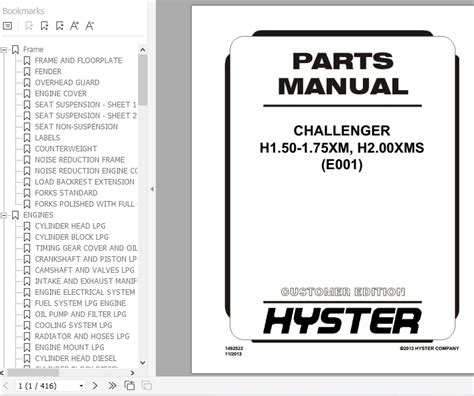 Hyster e001 h1 50 1 75xm h2 00xms forklift service repair workshop manual. - 2008 toyota camry hybrid wiring service shop manual ewd.