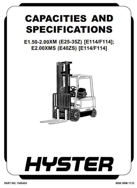 Hyster e114 e1 50xm e1 75xm e2 00xm e2 00xms europe service shop manual forklift workshop repair book. - Cat 252b service manual on cd.
