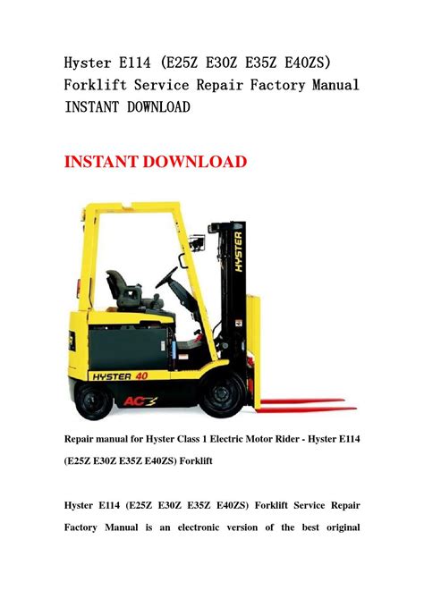 Hyster e114 e25z e30z e35z e40zs forklift service repair factory manual instant download. - Basic solar component guide kindle edition.