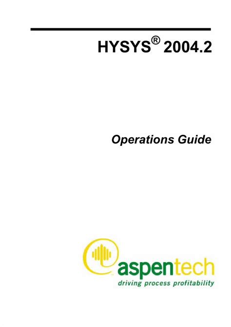 Hysysoperationguide Pdf ; mygivingpoint