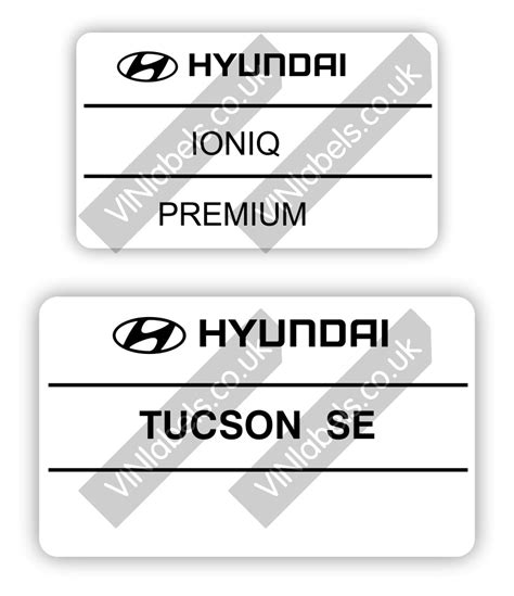 Hyundai VIN Label