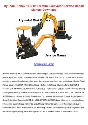 Hyundai crawler mini excavator robex 16 9 complete manual. - Stuck pipe prevention book kindle edition.