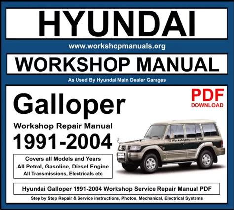 Hyundai galloper parts manual catalog 1991 2003. - Guía de ajuste en línea de metra.