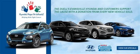 Hyundai of evansville. Browse our inventory of Hyundai vehicles for sale at Hyundai of Evansville. Skip to main content. Sales: 812-473-4400; Service: 812-473-4400; Parts: 812-473-4400; 4400 Division St Directions Evansville, IN 47715. Search. Hyundai of Evansville Home; Specials Evansville Specials. New Vehicle Specials Pre Owned Specials 