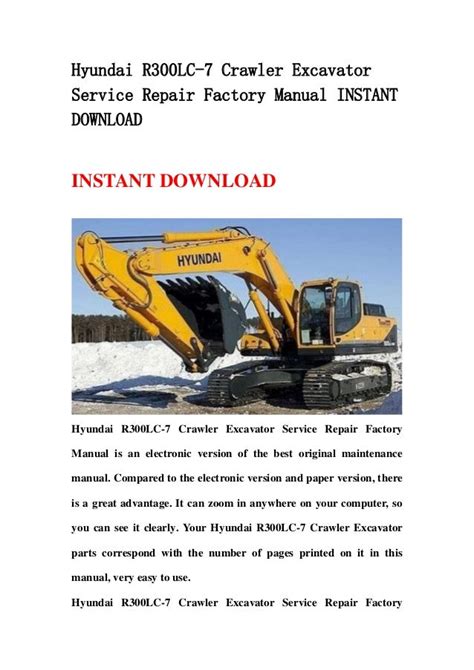 Hyundai r300lc 7 crawler excavator factory service repair manual. - Manual for rwb frick screw compressor rwb.