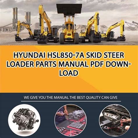 Hyundai skid steer loader hsl850 7 operating manual. - Komatsu saa6d140e 3 diesel engine full service repair manual.