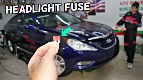 2. Relay or Fuse the Headlights. fuses protect all of your car's electrical systems, including the headlights. If too much power enters the circuit, these are designed to 'blow and break it.'. In a 2013 Hyundai Sonata, where are the fuses? The fuse box is hidden behind the cover in the instrument panel (on the driver's side).