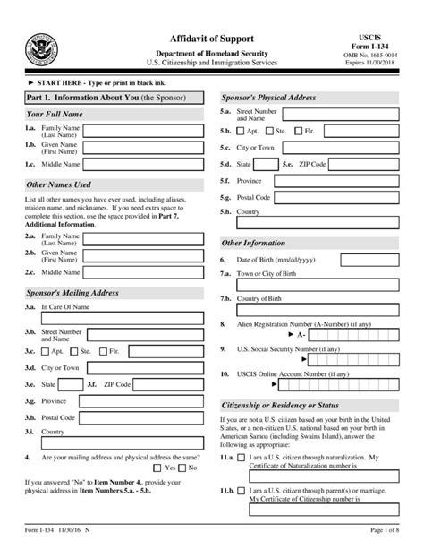 I 134 Fillable form How to Fill Out I 134 Affidavit Support for in 2020