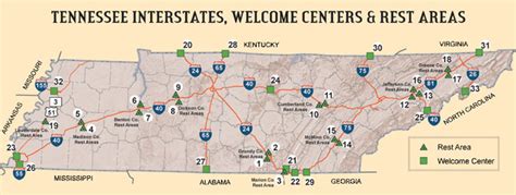 Upper East TN: Knoxville, Tri-Cities Welcome Centers/Rest Areas on I-40 in Region 1. 