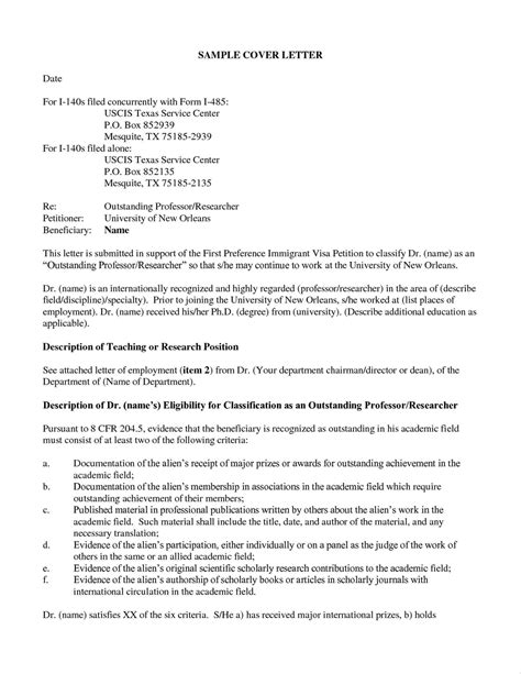 This cover letter accompanies applications for adjustment of status (Form I-485), employment authorization (Form I-765), and advance parole (Form I-131) filed concurrently with an already submitted family-based immigrant petition (Form I-130). The letter lists supporting documents enclosed, including payment receipt, photos, medical exam, affidavits of support, tax records, evidence of status ...