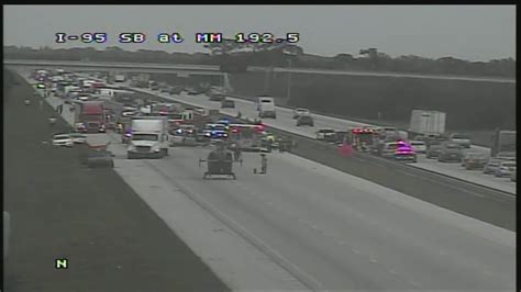 BREVARD COUNTY, Fla. — A crash shut down a stretch of Interstate 95 Tuesday morning in southern Brevard County. Troopers said the crash, which happened around 8:25 a.m. near the overpass for .... 