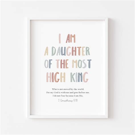 I Am Daughter of the King Wall Art - Etsy