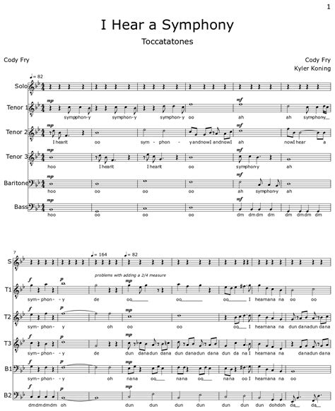 I Hear a Symphony - Sheet music for Choir Tenor, Piano - Flat