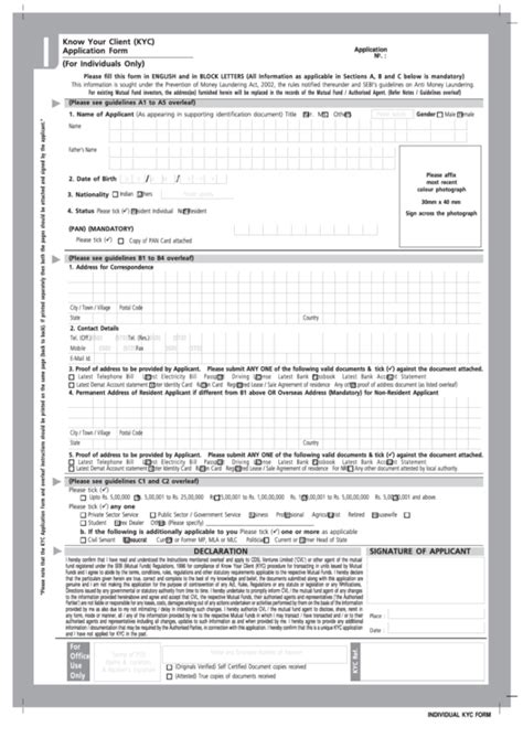 I Know Your Client (KYC) Application Form - MoneyControl