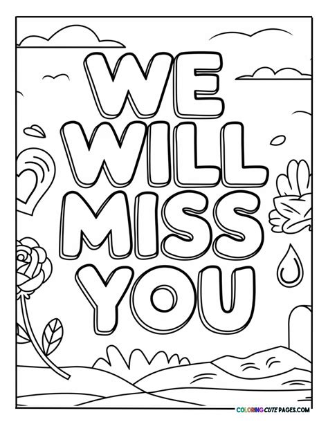 I Miss You Coloring Sheets