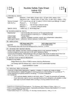 I Nuclide Safety Data Sheet Iodine-123 I - HPS Chapters