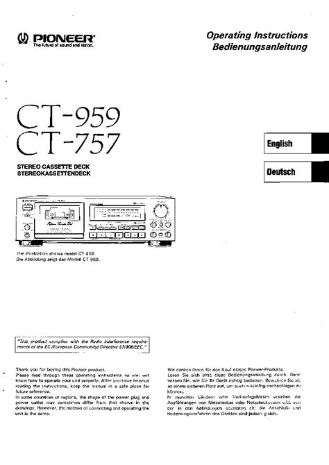 I am looking for a user manual for a PIONEER CT-1370WR dual…