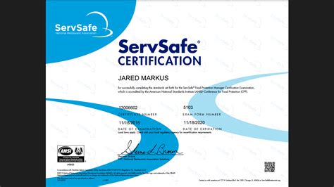 Log on to ServSafe.com, click on the Certifi