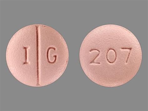 I g 207 pill. Enter the imprint code that appears on the pill. Example: L484; Select the the pill color (optional). Select the shape (optional). Alternatively, search by drug name or NDC code using the fields above. Tip: Search for the imprint first, then refine by color and/or shape if you have too many results. 