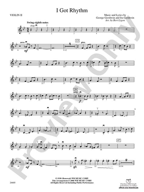 I got rhythm accompaniment.  2nd Violin Part.  Download high-quality MP3 backi...