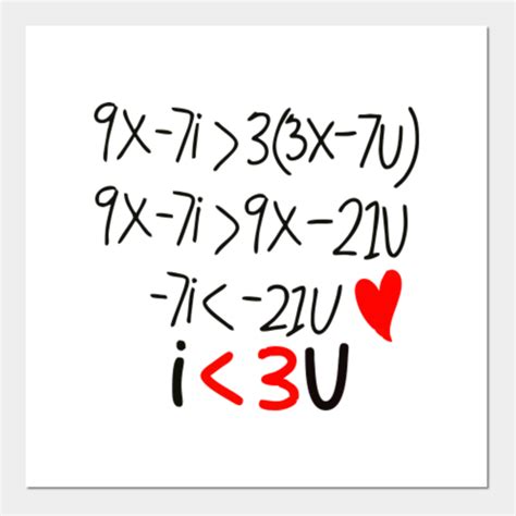 I love You Math Formula Math Equation Math TShirt TeePublic
