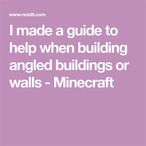 I made a guide to help when building angled buildings or walls