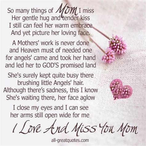 I miss my mom. 