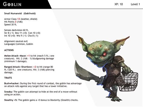 I need goblin stats! : r/DnD - Reddit