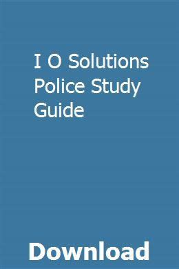 I o solutions police study guide. - Miessler tarr inorganic chemistry solutions manual.