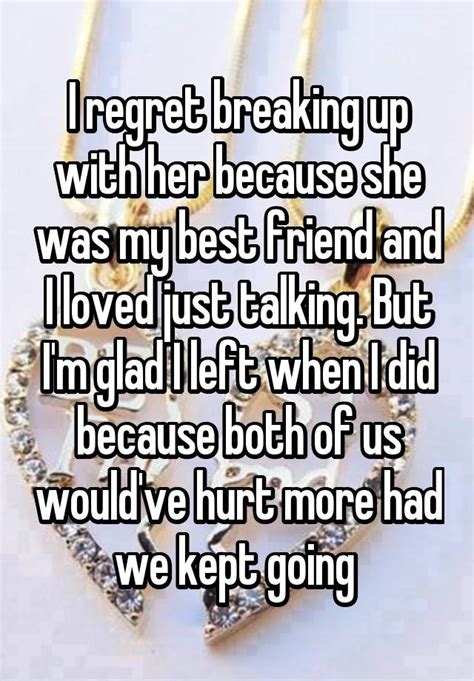 If her heart was 100% in and you regret breaking up with her because your heart was 50% in-the pain you’re experiencing is from the 50% of your heart that cared. Just imagine the pain she feels that someone she loved 100% broke up with her and then give each other time to heal. PainPersonal6994 • 1 yr. ago. . 
