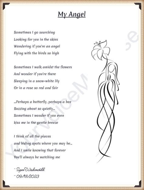 I wanted to share the poem from my... - Angels at My Door