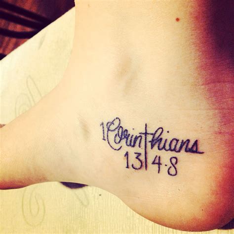 I would get this tattoo...different placement 1 Corinthians 1348 13