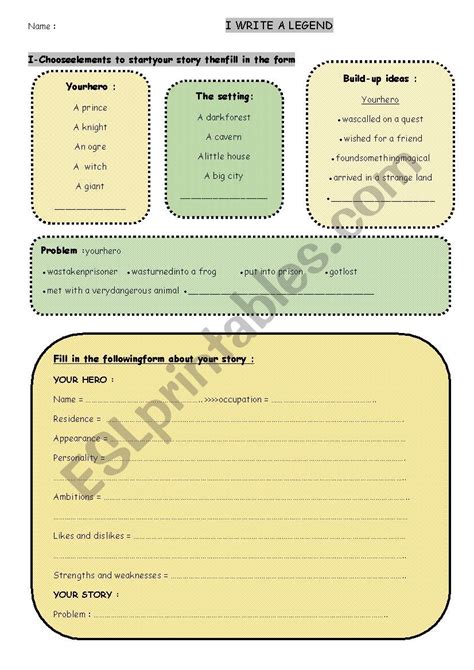 I write a legend ESL worksheet by loreleiscot