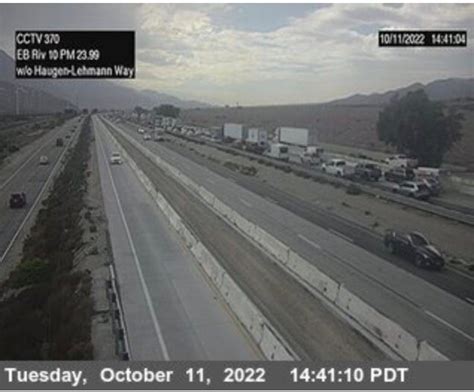 I-10 traffic near cabazon today. Traffic as of 8:00 a.m. Monday By 11:00 a.m. the freeway's eastbound #1, 2, and 3 lanes were reopened to traffic, but the truck's wreckage was still blocking the eastbound slow lane and the road's ... 